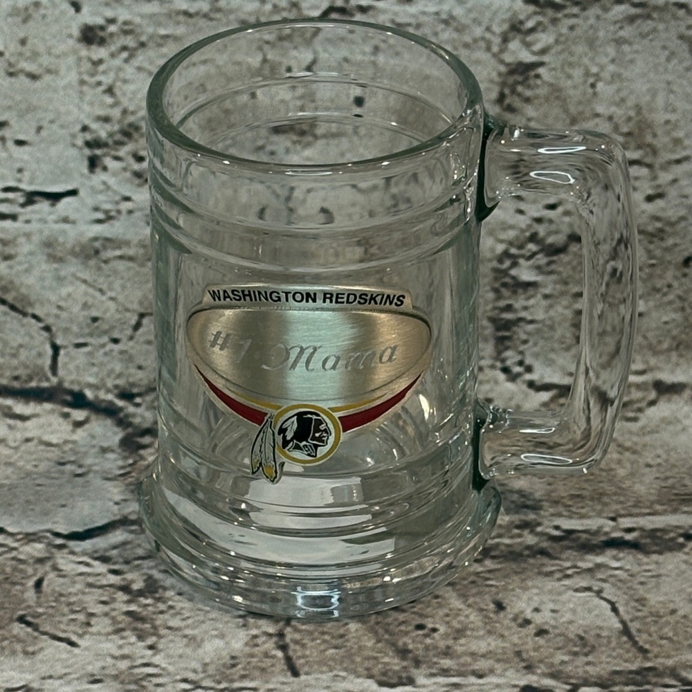 Vintage- NFL Washington Redskins Glass Mug with #1 Mama Engraving